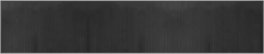 VidaXL Vloerkleed Bamboe Rechthoekig 60x300 cm Grijs Bamboetapijt Vloertapijt Tapijt Grijs Modern Tapijt Anti Slip Tapijt