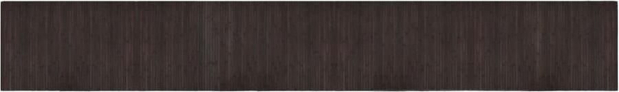 The Living Store Bamboe Tapijt 60 x 400 cm Donkerbruin Duurzaam anti-slip gemakkelijk schoon te maken Neutrale kleuren Bamboetapijt Vloertapijt Donkere Tinten Modern Design Anti Slip - Foto 2