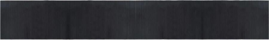 The Living Store Bamboe Vloerkleed Zwart 60 x 400 cm Duurzaam en Anti-slip Bamboetapijt Vloerkleden Zwarte Vloeren Decoratievloer Living Accessoires - Foto 2