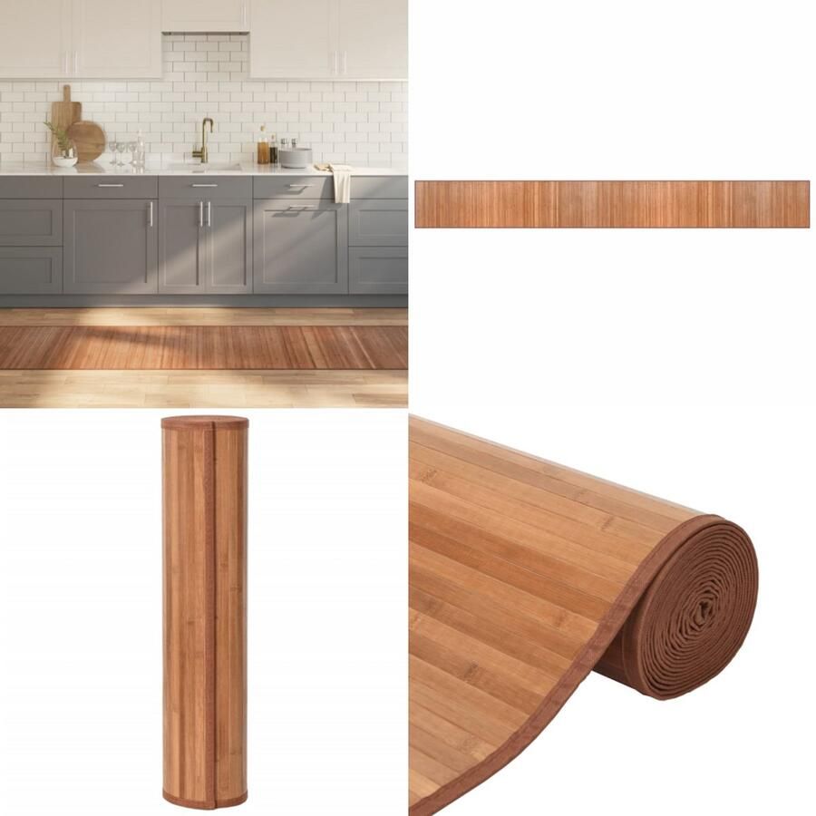 VidaXL Vloerkleed rechthoekig 60x500 cm bamboe naturel Vloerkleed Vloerkleden Tapijt Vloerbedekking