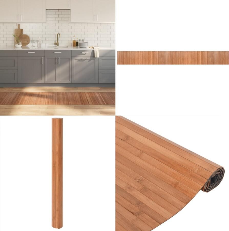 VidaXL Vloerkleed rechthoekig 60x500 cm bamboe naturel Vloerkleed Vloerkleden Tapijt Vloerbedekking