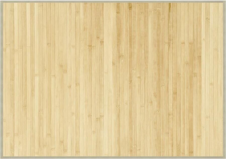 The Living Store Vloerkleed rechthoekig 70x100 cm bamboe lichtnaturel Bamboetapijt Vloertapijt Kamertapijt Livingroom Decor Slaapkamerdecor - Foto 2