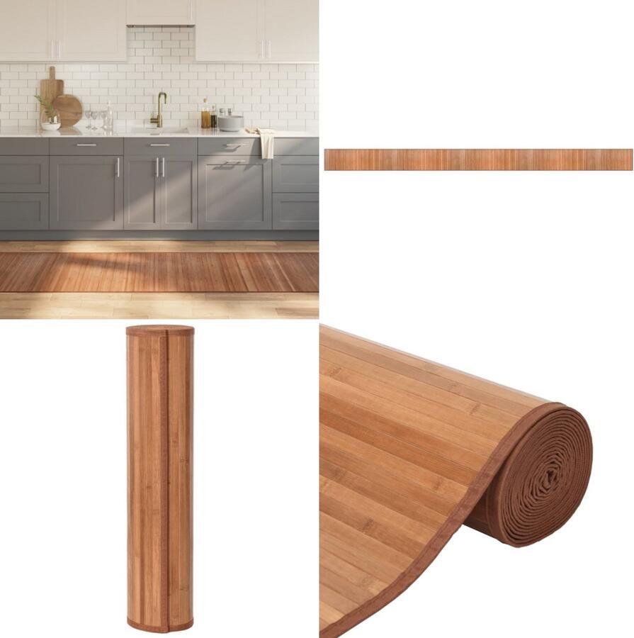 VidaXL Vloerkleed rechthoekig 70x1000 cm bamboe naturel Vloerkleed Vloerkleden Tapijt Vloerbedekking