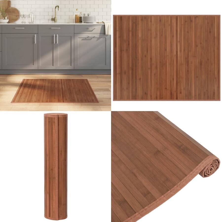 VidaXL Vloerkleed rechthoekig 80x100 cm bamboe bruin Vloerkleed Vloerkleden Tapijt Vloerbedekking