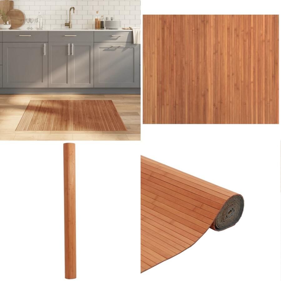 VidaXL Vloerkleed rechthoekig 80x100 cm bamboe bruin Vloerkleed Vloerkleden Tapijt Vloerbedekking