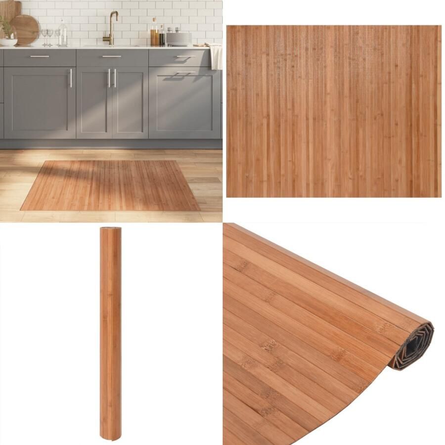 VidaXL Vloerkleed rechthoekig 80x100 cm bamboe naturel Vloerkleed Vloerkleden Tapijt Vloerbedekking