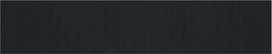 The Living Store Bamboe Tapijt Zwart 80 x 400 cm Duurzaam Natuur Anti-slip Onderkant Bamboetapijt Vloertapijt Modern Tapijt Zwarte Tapijt Lange Tapijt - Foto 2