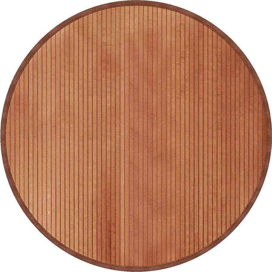 VidaXL -Vloerkleed-rond-100-cm-bamboe-bruin