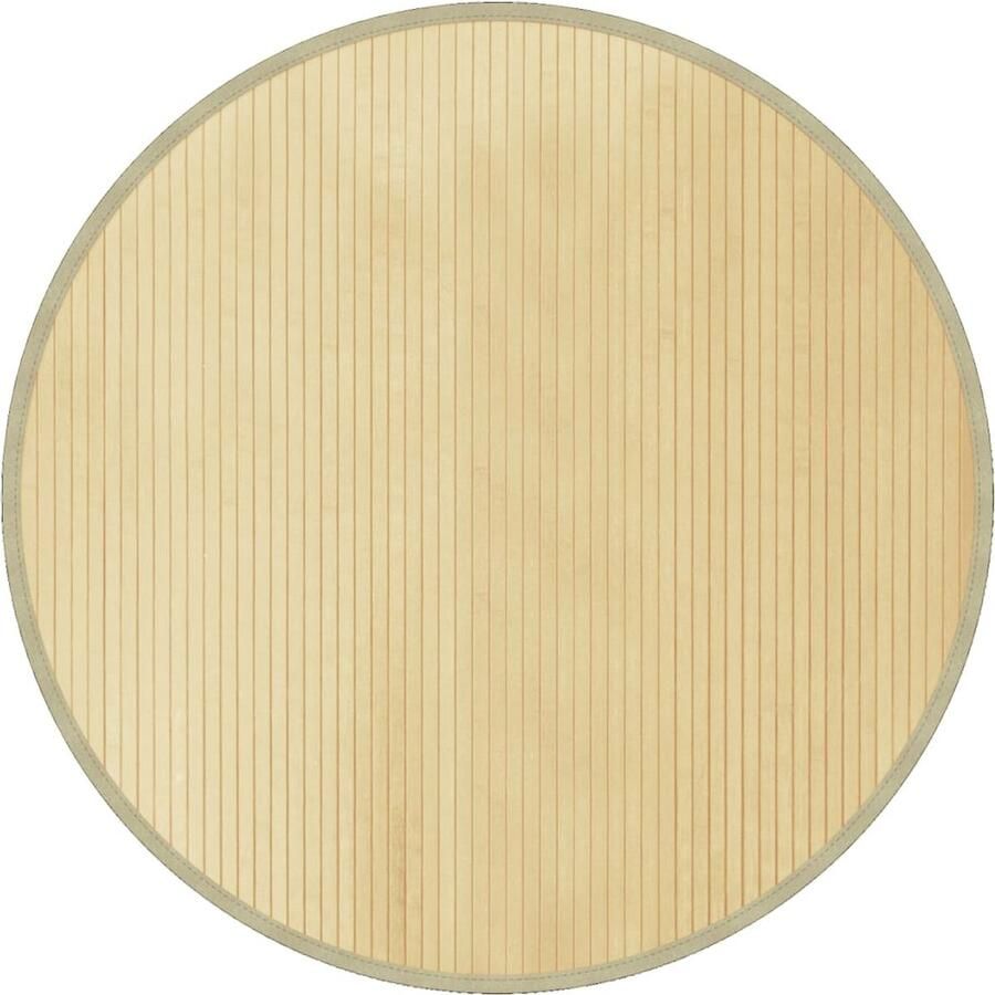VidaXL -Vloerkleed-rond-100-cm-bamboe-lichtnaturel