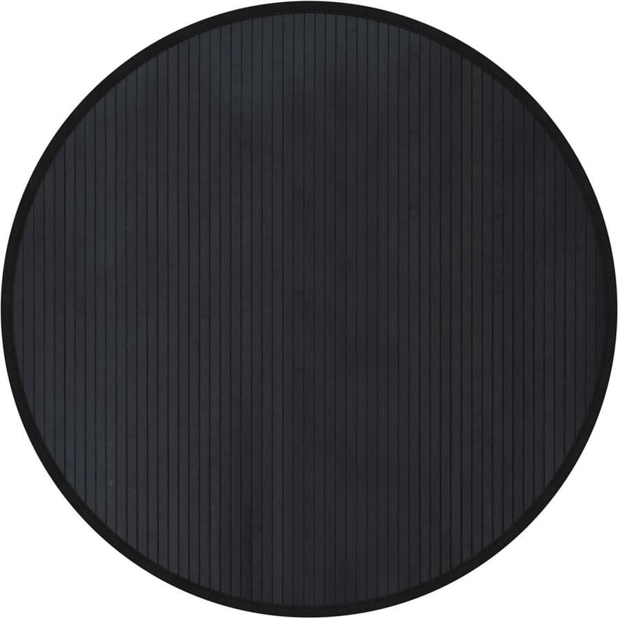 VidaXL -Vloerkleed-rond-100-cm-bamboe-zwart