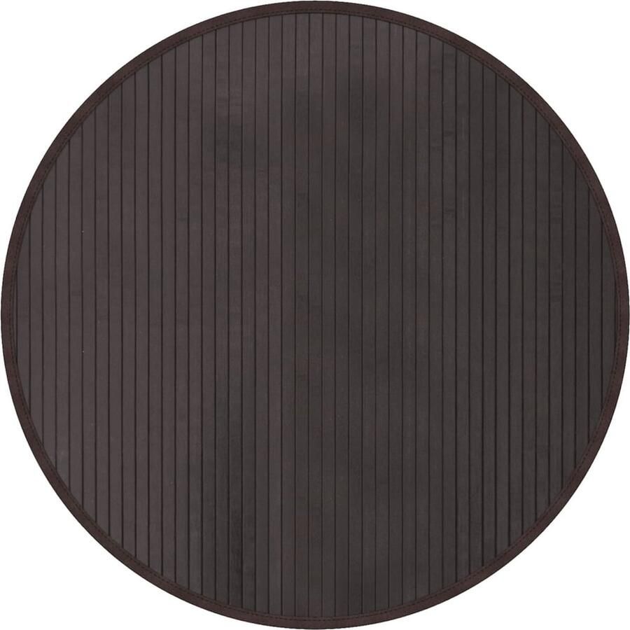 VidaXL -Vloerkleed-rond-80-cm-bamboe-donkerbruin