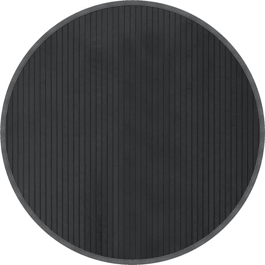 The Living Store Bamboe Tapijt Rond 80 cm Duurzaam en Waterbestendig Bamboetapijt Ronde Vloerkleden Grijze Tapijten Waterbestendige Tapijten Duurzame Tapijten