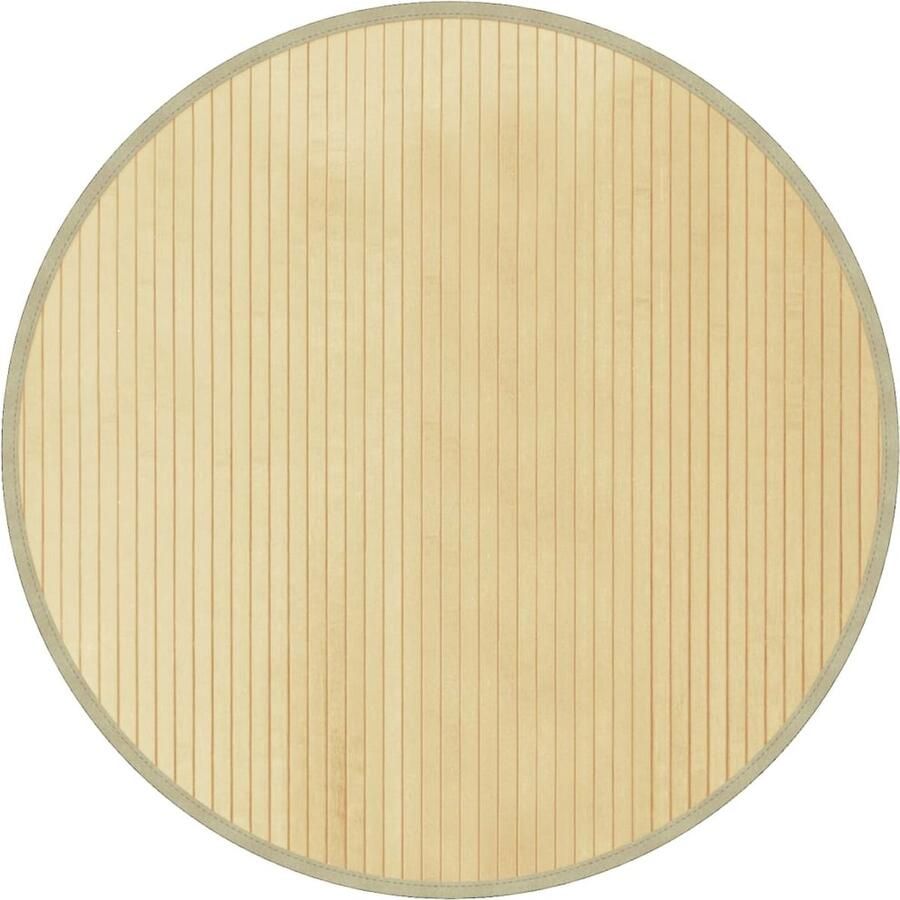 The Living Store Bamboe Tapijt 80 cm Duurzaam en Waterbestendig Bamboetapijt Vloertapijt Rond Tapijt Beige Tapijt Duurzaam Tapijt