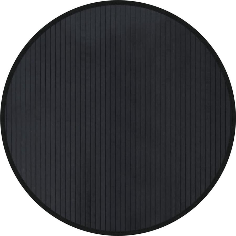 VidaXL -Vloerkleed-rond-80-cm-bamboe-zwart