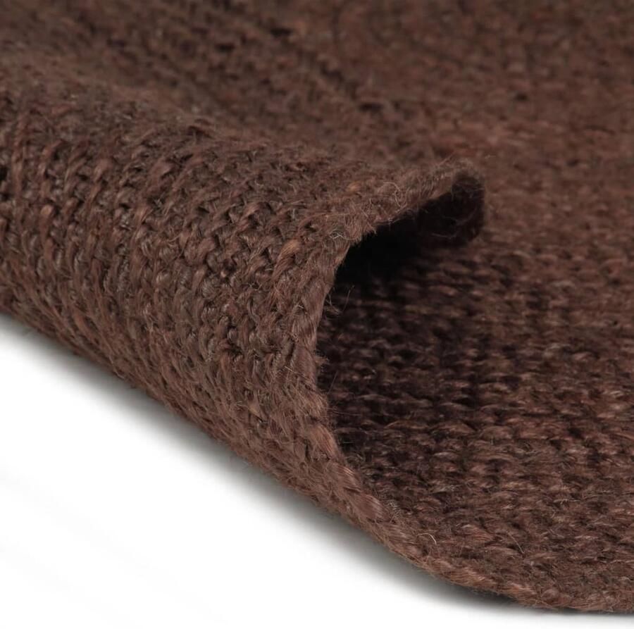 VidaXL Vloerkleed Rond 90 cm Jute Bruin Jute Tapijt Handgemaakt Tapijt Rond Tapijt Bruine Tapijt Vintage Tapijt Landelijk Tapijt Woonkamer Tapijt Slaapkamer Tapijt