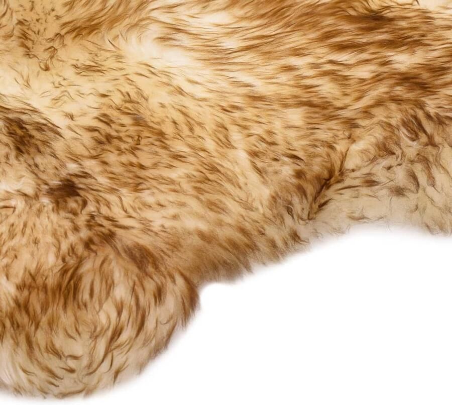 VidaXL Vloerkleed Schapenvacht 60x180 cm Gemêleerd Bruin Schapenvacht Vloerkleed Vloerkleden Wollen Vloerkleed Warmte Creëren Huiskamer Accessoires Living Room Decor Cozy Home Decor Vintage Style Landelijke Stijl Bohemian Style