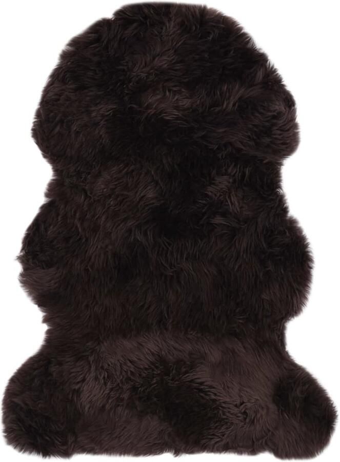 VidaXL Vloerkleed Schapenvacht 60x90 cm Bruin Schapenvacht Kleed Vloerkleden Woonkamer Decoratie Warm Gevoel Zacht Tapijt