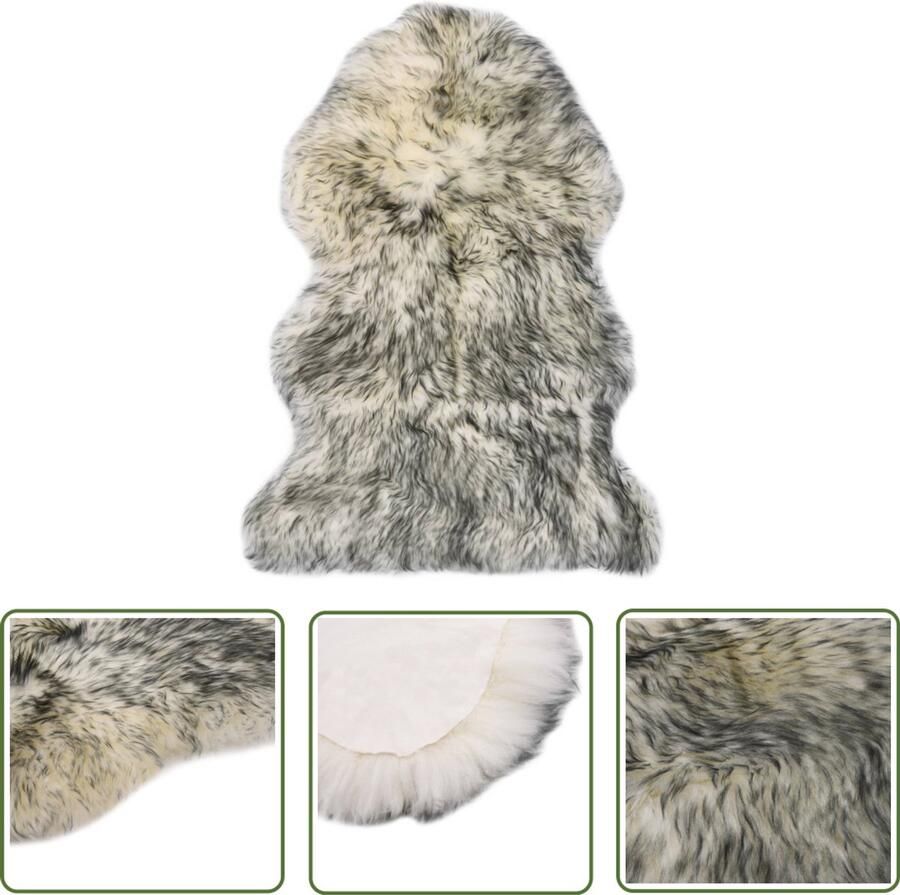 VidaXL Vloerkleed Schapenvacht 60x90 cm Donkergrijs Schapenvacht Kleed Vloerkleden Woonkamer Decoratie Warm Gevoel Fleece Dekbed Donkere Kleuren Zacht Tapijt Huiskamer Accessoires Lounge Meubilair