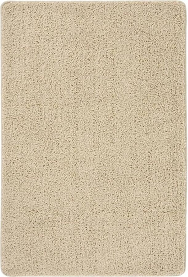 VidaXL Vloerkleed shaggy anti-slip 140x200 cm crÃ¨mekleurig - Foto 2