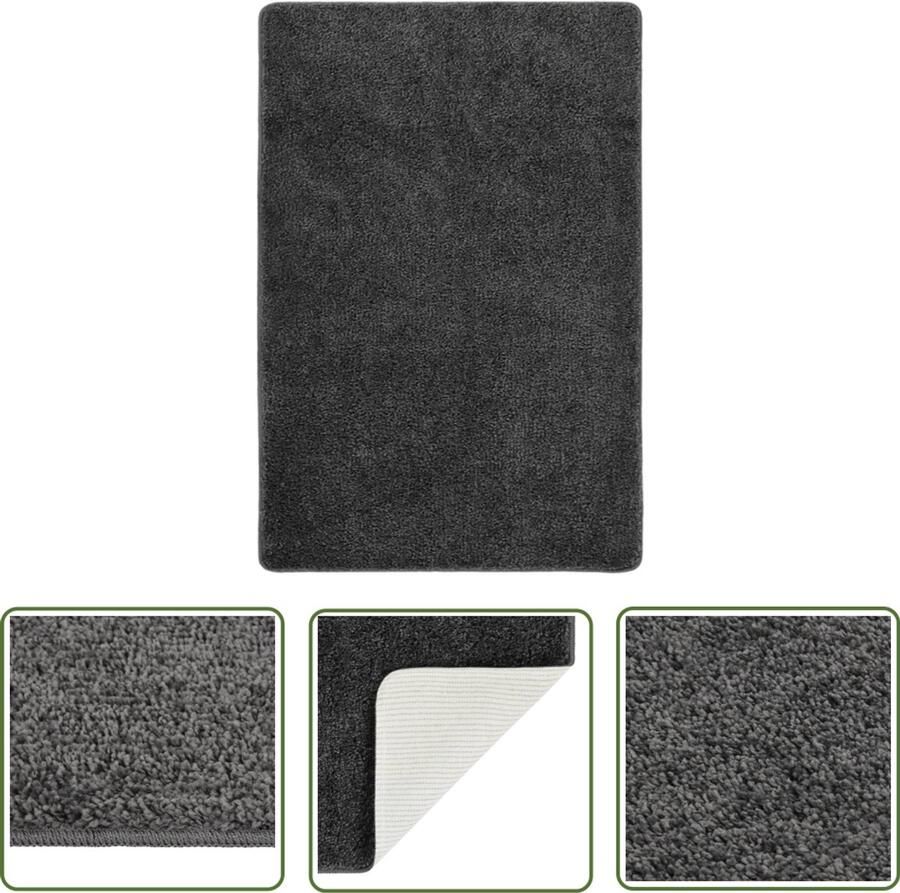 VidaXL Vloerkleed Shaggy Anti-Slip 140x200 cm Donkergrijs Vloerkleed Shaggv Kleed Donkere Grijze Vloerkleed Anti Slip Vloerkleed Polypropyleen Vloerkleed Groot Vloerkleed Living Room Vloerkleed