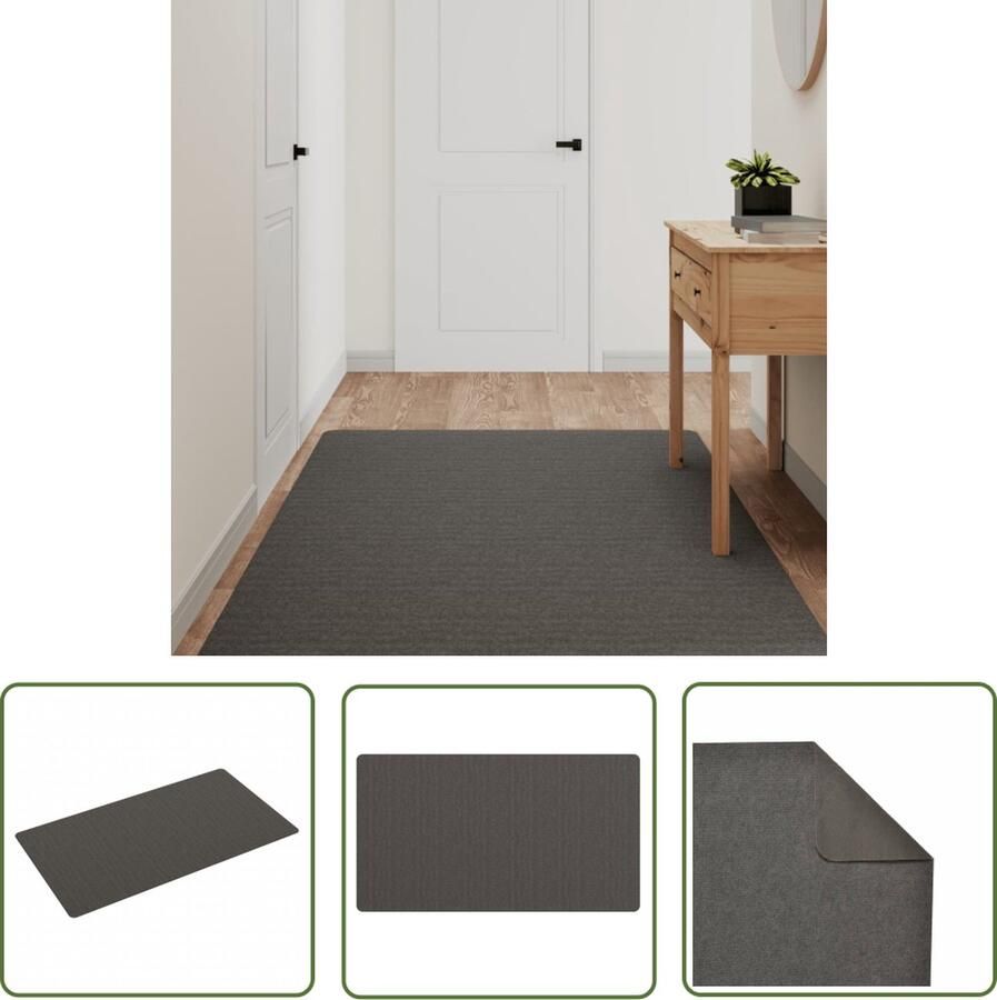 The Living Store Tapijtloper Antraciet 100 x 180 cm Zacht en absorberend Tapijtloper Vloerkleed Antraciet Zacht Tapijt Absorberend Tapijt