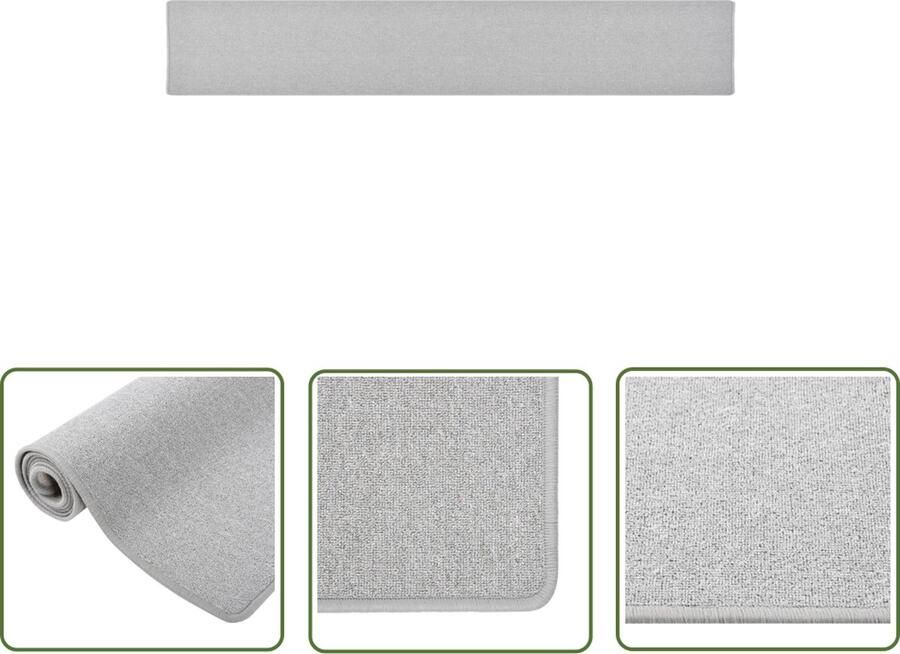The Living Store Tapijtloper Lichtgrijs 50 x 300 cm Genaaldvilte stof 3 mm poolhoogte Tapijtroper Vloerkleed Looprunner Grijs Lichtgrijs - Foto 2