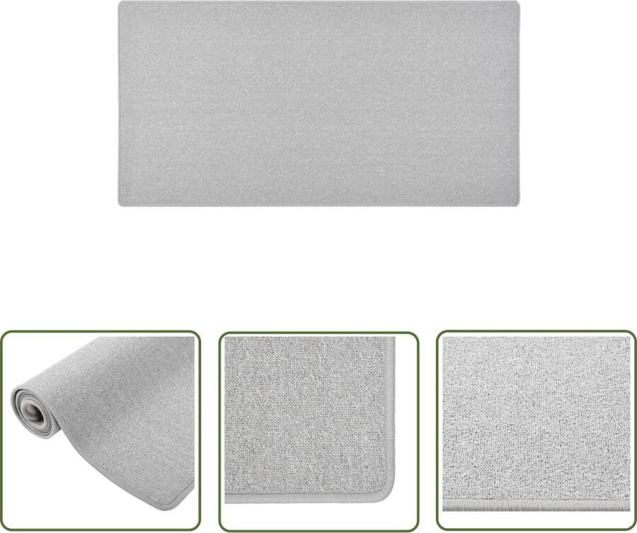 The Living Store Tapijtloper Lichtgrijs 80 x 150 cm Genaaldvilte stof (100% polypropyleen) Tapijtroper Vloerkleed Lichte Grijze Vloerkleed Grijs Tapijt Interieurdecoratie