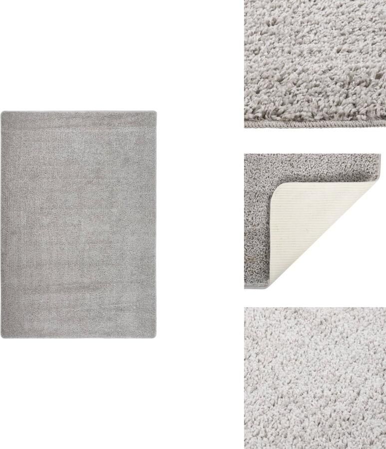 VidaXL Vloerkleed Vloerkleden Karpet Tapijt Vloerkleed shaggy anti-slip 120x170 cm lichtgrijs