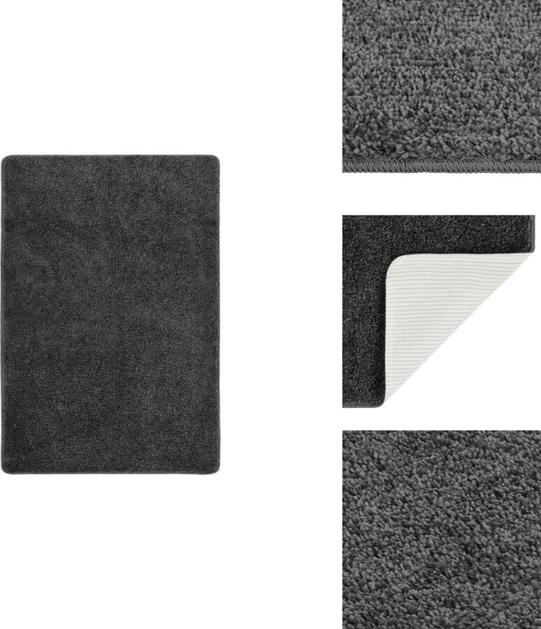 VidaXL Vloerkleed Vloerkleden Karpet Tapijt Vloerkleed shaggy anti-slip 160x230 cm donkergrijs