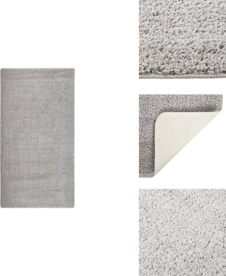 VidaXL Vloerkleed Vloerkleden Karpet Tapijt Vloerkleed shaggy anti-slip 80x150 cm lichtgrijs