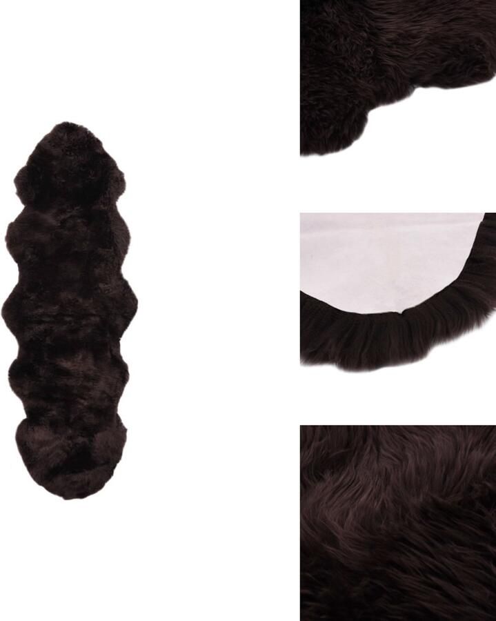 VidaXL Vloerkleed Vloerkleden Kleed Kleden Vloerkleed 60x180 cm schapenvacht bruin