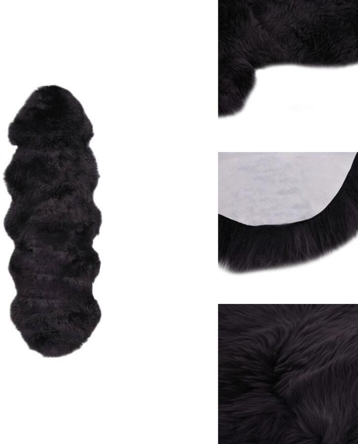 VidaXL Vloerkleed Vloerkleden Kleed Kleden Vloerkleed 60x180 cm schapenvacht donkergrijs