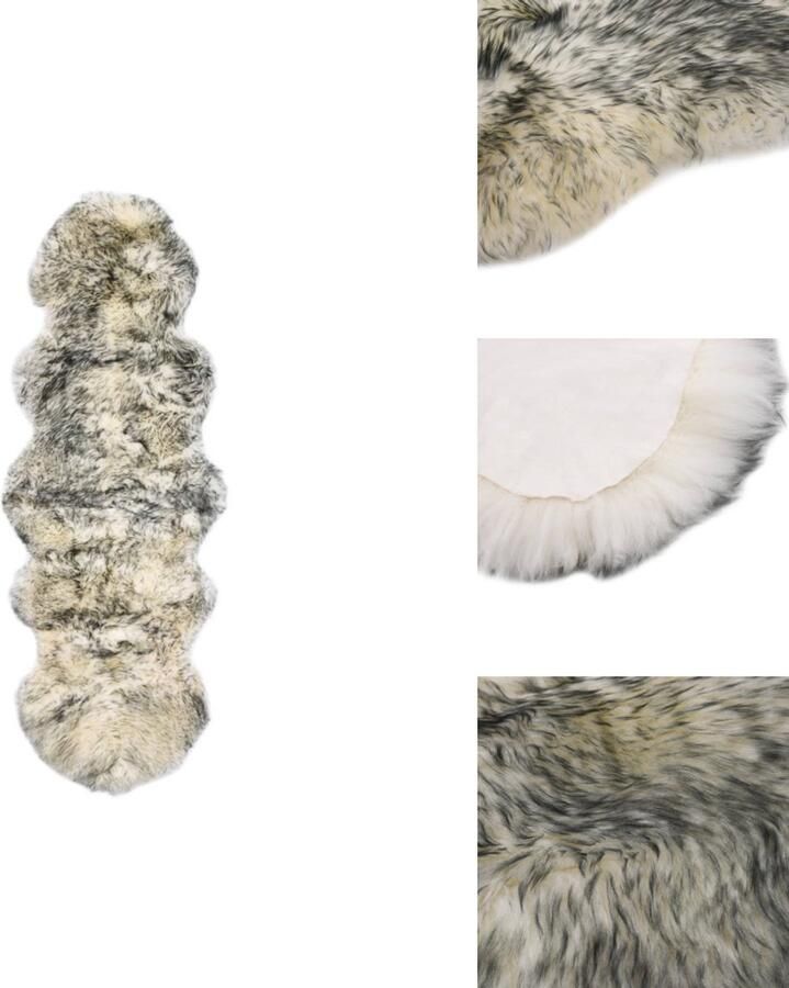 VidaXL Vloerkleed Vloerkleden Kleed Kleden Vloerkleed 60x180 cm schapenvacht gemêleerd donkergrijs