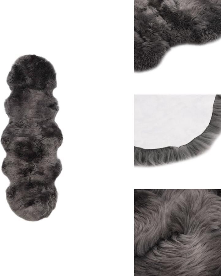 VidaXL Vloerkleed Vloerkleden Kleed Kleden Vloerkleed 60x180 cm schapenvacht lichtgrijs