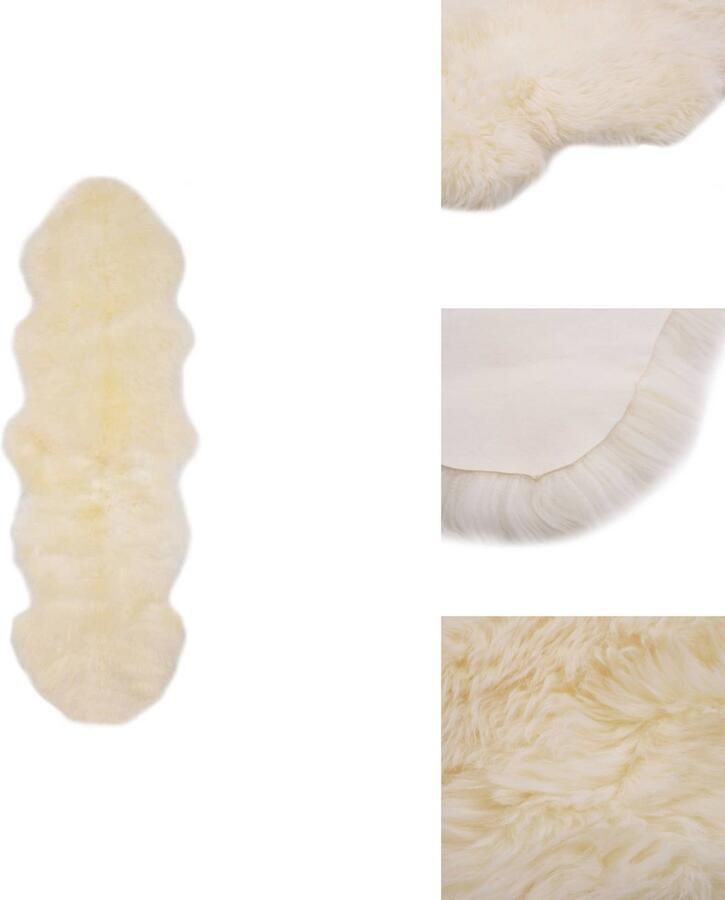 VidaXL Vloerkleed Vloerkleden Kleed Kleden Vloerkleed 60x180 cm schapenvacht wit