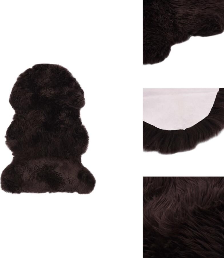 VidaXL Vloerkleed Vloerkleden Kleed Kleden Vloerkleed 60x90 cm schapenvacht bruin