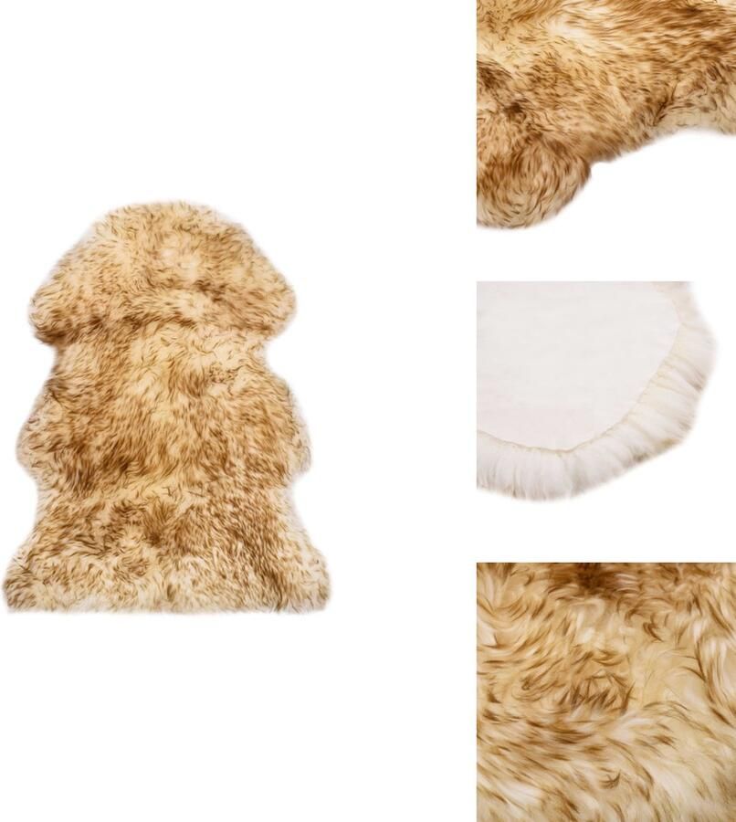 VidaXL Vloerkleed Vloerkleden Kleed Kleden Vloerkleed 60x90 cm schapenvacht gemêleerd bruin