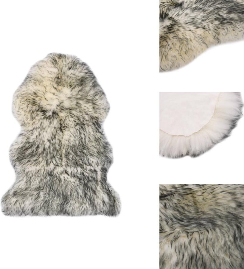 VidaXL Vloerkleed Vloerkleden Kleed Kleden Vloerkleed 60x90 cm schapenvacht gemêleerd donkergrijs