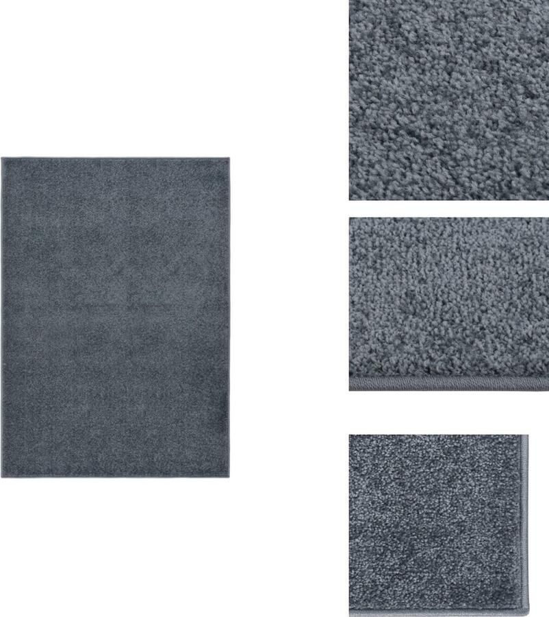 VidaXL Vloerkleed Vloerkleden Kleed Loper Vloerkleed kortpolig 140x200 cm antracietkleurig