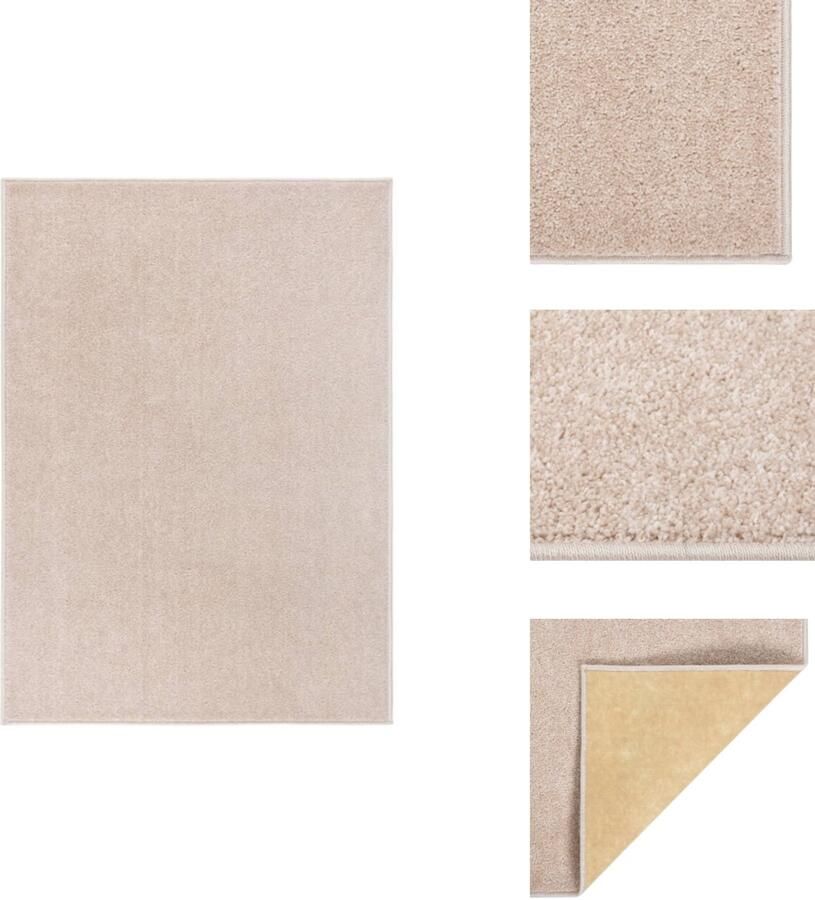 VidaXL Vloerkleed Vloerkleden Kleed Loper Vloerkleed kortpolig 140x200 cm donkerbeige