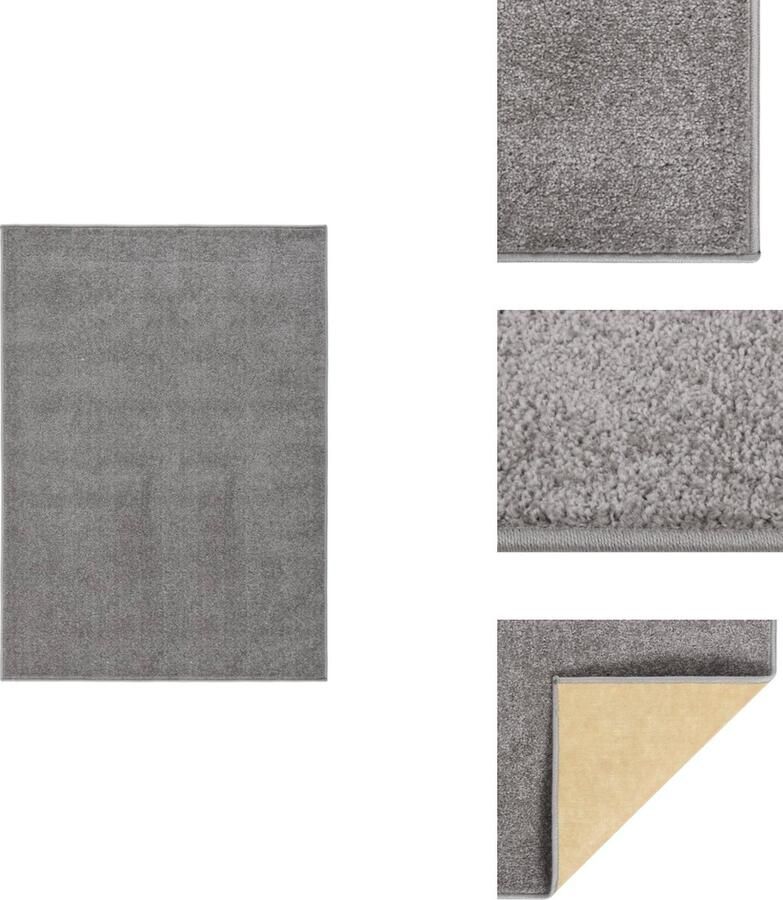 VidaXL Vloerkleed Vloerkleden Kleed Loper Vloerkleed kortpolig 140x200 cm grijs