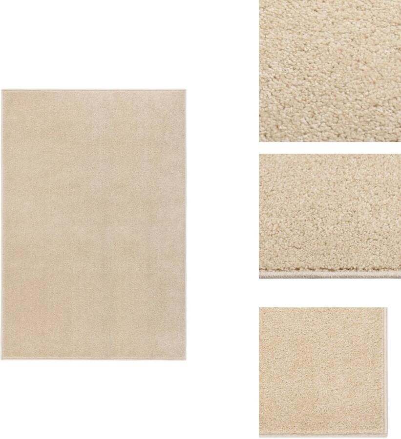 VidaXL Vloerkleed Vloerkleden Kleed Loper Vloerkleed kortpolig 160x230 cm beige