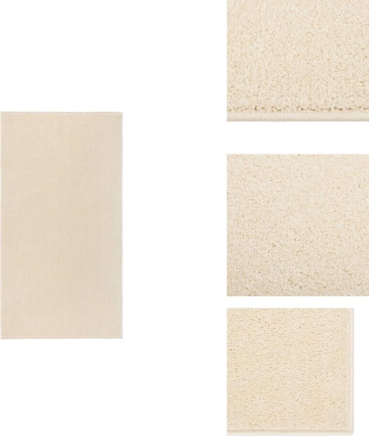 VidaXL Vloerkleed Vloerkleden Kleed Loper Vloerkleed kortpolig 80x150 cm crèmekleurig