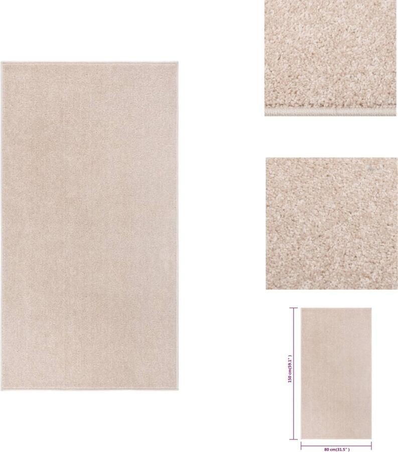 VidaXL Vloerkleed Vloerkleden Kleed Loper Vloerkleed kortpolig 80x150 cm donkerbeige