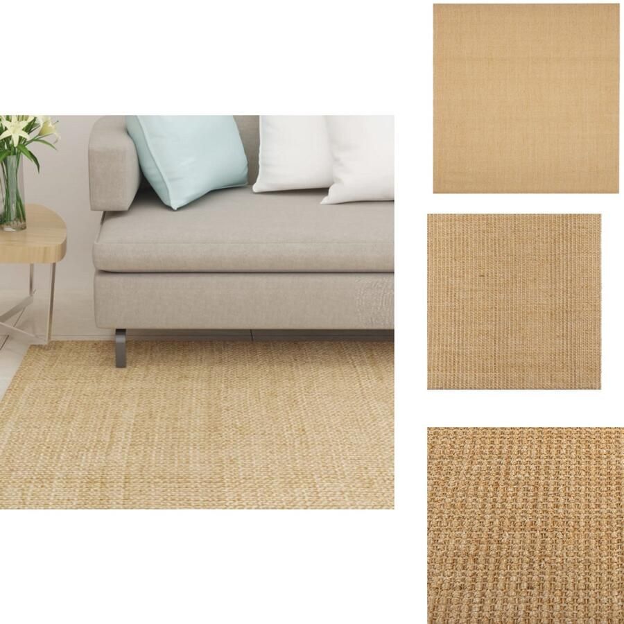 VidaXL Vloerkleed Vloerkleden Kleed Tapijt Vloerkleed 100x100 cm natuurlijk sisal