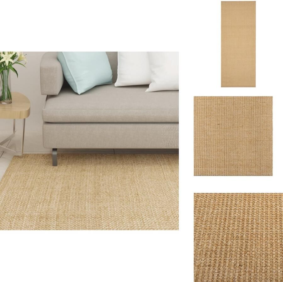 VidaXL Vloerkleed Vloerkleden Kleed Tapijt Vloerkleed 100x250 cm natuurlijk sisal