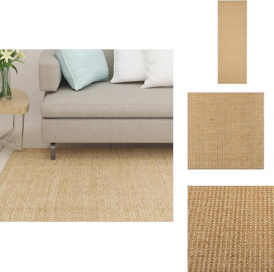 VidaXL Vloerkleed Vloerkleden Kleed Tapijt Vloerkleed 100x300 cm natuurlijk sisal