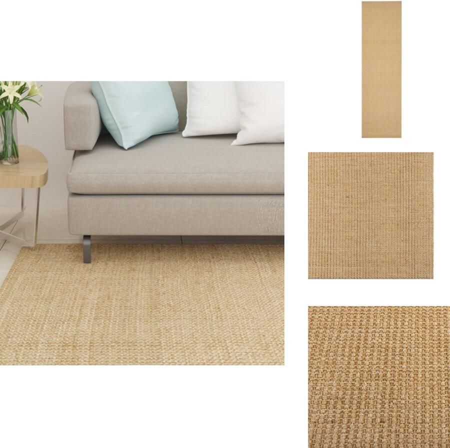 VidaXL Vloerkleed Vloerkleden Kleed Tapijt Vloerkleed 100x350 cm natuurlijk sisal