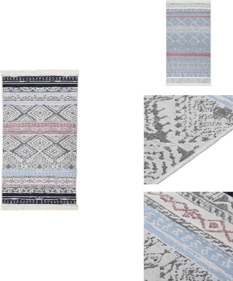 VidaXL Vloerkleed Vloerkleden Kleed Tapijt Vloerkleed 120x180 cm katoen roze en aqua