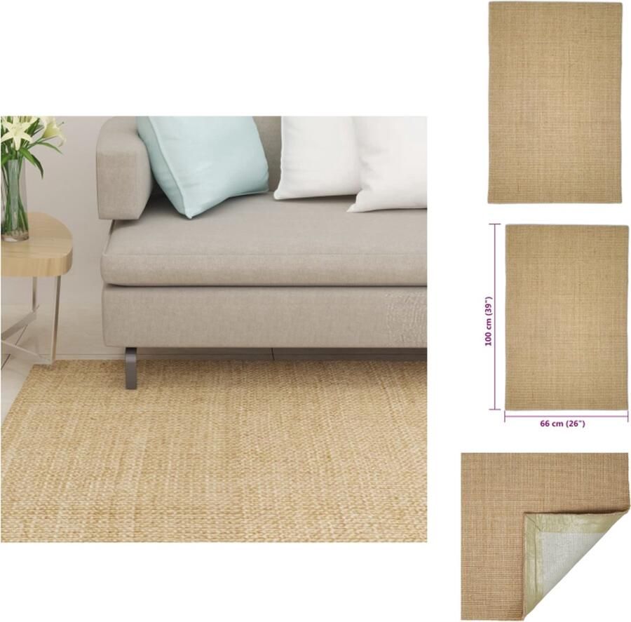 VidaXL Vloerkleed Vloerkleden Kleed Tapijt Vloerkleed 66x100 cm natuurlijk sisal